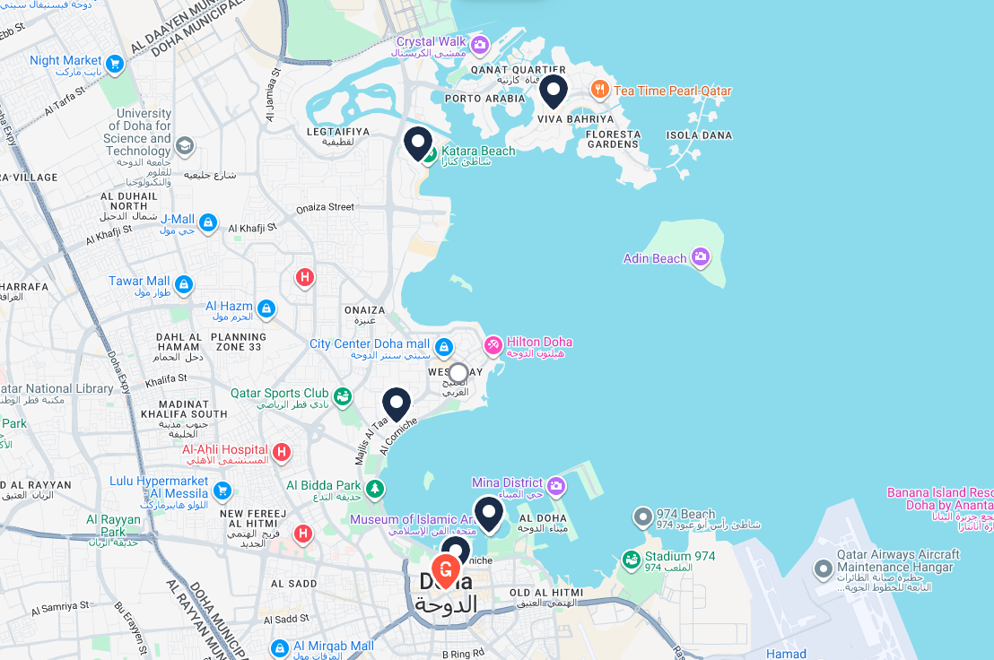 Tour route map for Doha City Tour